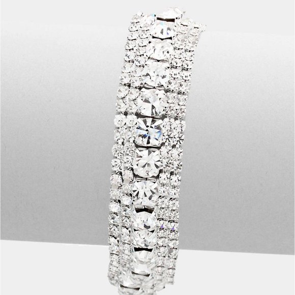 Bridal/Formal/Prom Bracelet with Clear Crystals - Picture 4 of 4